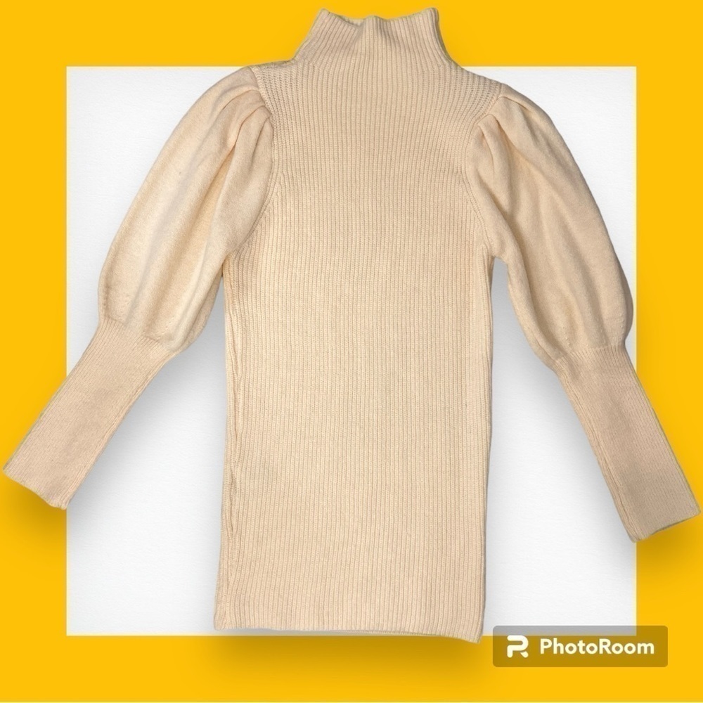 Shein Cream Mock Neck Sweater Small